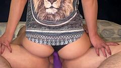 Rica rides anal dick in intense double penetration with toy and cock