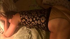 the white milf starts by sucking ass and cock, then gets fucked in her silky upskirt