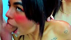 Friends reunite for a lively party with licking and sucking in heels.