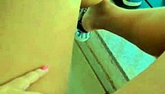 Brunette Slut Fingers Her Trimmed Pussy Lips Intensely.