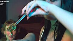 Redhead In Lingerie Gags On Deepthroat And Feet