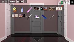 Slut Poses Horny in Bathing Masturbation and Cunilingus 69