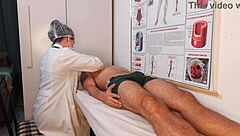 Unforgettable erection in front of cute nurse