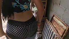 dragging his naughty cousin behind house to pound her tight ass!