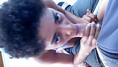 Does This Amateur Ebony Babe Drain Cock and Eat Cum in POV?