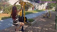 Wife Exhibits Ass in Miniskirt on Crowded Park Street