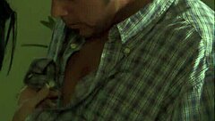 Beautiful brunette secretary blows her boyfriend in the study.