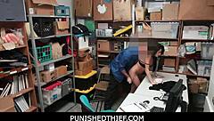 punished thief teen isabella nice pays security with sex in garage