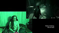 naked brunette with big natural tits at lake house