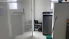 This Brazilian maid has a big ass that makes my cock throb every time she squats?