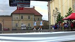 yo, check these two cute majorettes showing off their moves!