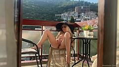 Naked Sunbathing Leads to Balcony Cum?