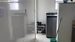 This Brazilian maid has a big ass that makes my cock throb every time she squats?