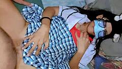 Secret intense fuck with classmate in the garage