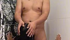 Hot shower banging ends with cum in her mouth!