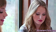 Lesbian Teen 18+ Explores First-Time Tribbing with Milf in Taboo Fingering and Scissoring Action