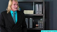 Nina White, ebony masseuse, gives wet nuru massage to Evan Stone