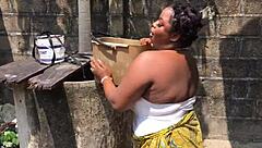 Her big natural tits drive me crazy in outdoor fuck