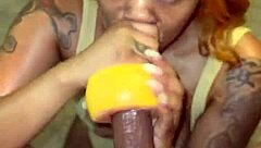 Ebony amateur with natural tits gets hardcore facial!