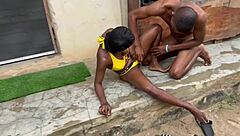 Huge Monster Cock Begs to Cum on Curvy Fat Ass While Squirting Pussy Outdoors