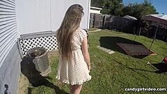 Upskirts jeweled anal plug and wet pussy of model brandi