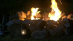 brooke ballentyne fucks a hired ranch hand by the fireside outdoors