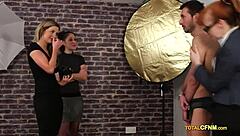 Redhead Mature Seductress Poses For Glasses-Wearing Male Model