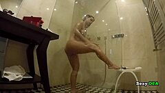 Wow, sexydea rides hard in shower after pounding!
