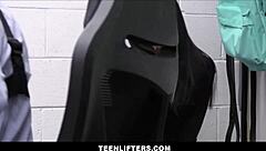 Petite 18+ Latina Shoplifter Orgasms with Mall Cop