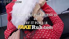 Sexy Santa teen delivers Christmas fuck outdoors.