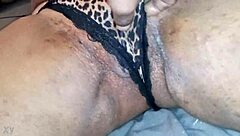 Couple smells granny's sweet pussy and nasty asshole while licking her panties