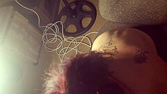 18 year old stepdaughter sucks daddy's cock while i fuck her shaved pussy with dildo