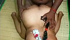 beautiful indian aunty with long hair enjoys intimate moments with roommate in homemade video