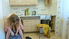 Lucky plumber scores with curvy chubby in costume