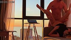 She met the sunset in a scenic adventure