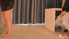 Are you watching me cum inside my stepdaughter in the kitchen?