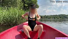 stepsister rides stepbrother's dick on boat