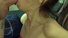 BTS footage of Candie Cross as my personal slut in rough deepthroat action