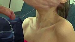 BTS footage of Candie Cross as my personal slut in rough deepthroat action