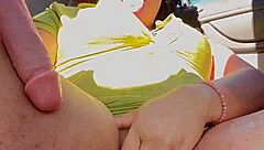 i'm drilling her creamy squirting pussy in car front seat