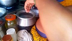 Desi Bhabhi Cooks While Having Sex in Kitchen