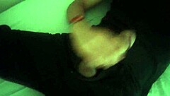 Horny Guy Moans Loud Jerking Big Cock After Work to Climax