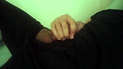 Horny Guy Moans Loud Jerking Big Cock After Work to Climax