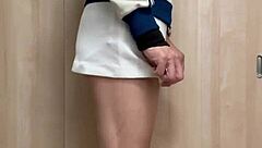 Tall Asian Girl in Uniform Teased with Anal Play