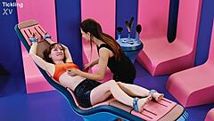 talia mint ties kate quinn for tickling challenge