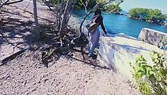 outdoor hiking turns into sex vlog with blowjob and squirting