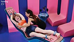 talia mint ties kate quinn for tickling challenge