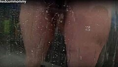 Spied On Chubby Roommate Using New Toy In Shower