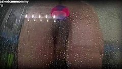 Spied On Chubby Roommate Using New Toy In Shower