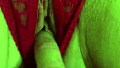 Shaved Pussy in Red Thongs Getting Wet from Fingering and Masturbation
